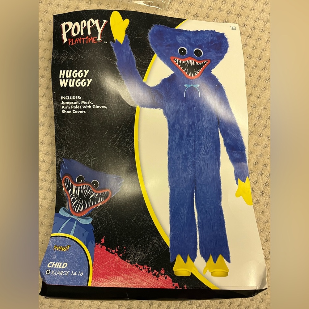 Huggy Wuggy Kids Costume - Blue and Yellow